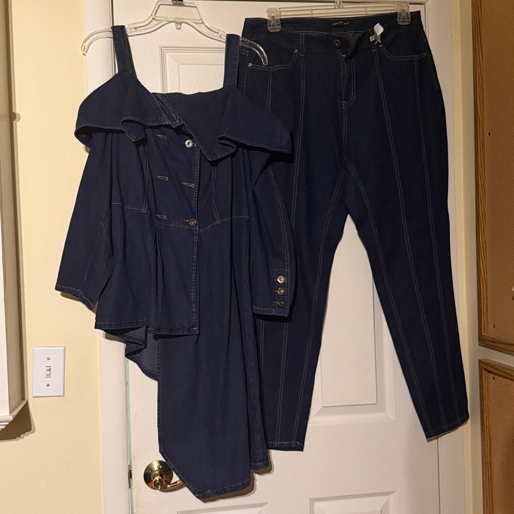 Ashley Stewart Dark Blue Denim Set
